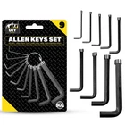 9 Hex Key Set Allen Hexagon Alan L Wrench Imperial Metric 2-8mm + Keyring Holder