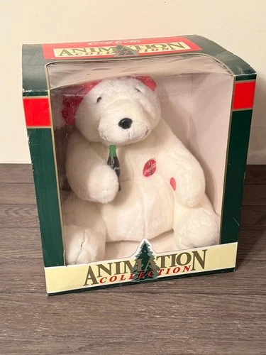 Vintage Coca Cola Polar Bear Plush Animation 1995 In Original Box