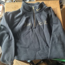 Nike Childrens Sportswear SHINE Mock Neck Half-Zip Crop Top size S