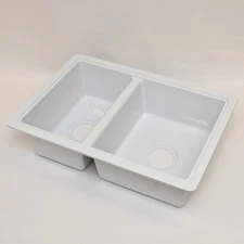 Lippert RV Double Kitchen Galley Sink 434228 White