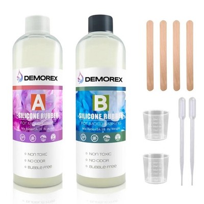 Demorex Silicone Mold Making Kit, Super Elastic Liquid for Mold Maker, Fast C...
