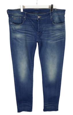 G-STAR 3301 Low Tapered Herrenjeans W40/L34 Knopf Fly Mid-Rise Verblichen