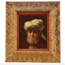 Oil Portrait After Rembrandt van Rijn "Man in a Turban"