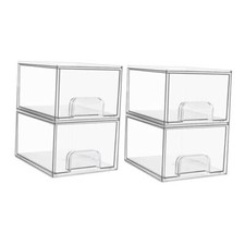 Pack Clear Stackable Storage Drawers.'' Tall Acrylic Bathroom Makeup 4