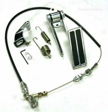 Firewall Mount Billet Throttle Gas Pedal Kit W/ With Cable & Return Spring NEW