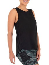 Hanes Women's Mini-Ribbed Cotton Tank Top, Black, Large