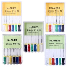 10Pcs Dental Endodontic Endo Root Canal H/K-Files Niti/Steel 21/25/31mm Hand Use