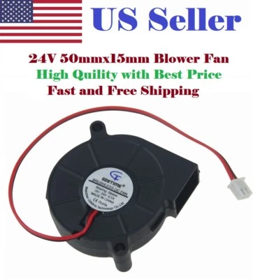 24V DC GDSTIME Blower Cooling Fan 5015 Hotend Extruder RepRap 3D Printer 2Pin