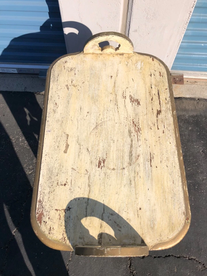 Vintage Distress Wooden Carved Side Table - Image 3 of 4