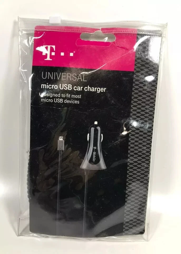 T-Mobile SUPA42758 Cargador de Coche Universal Micro USB Adaptador 2 en 1 - Negro/Plateado Foto 4 de 4