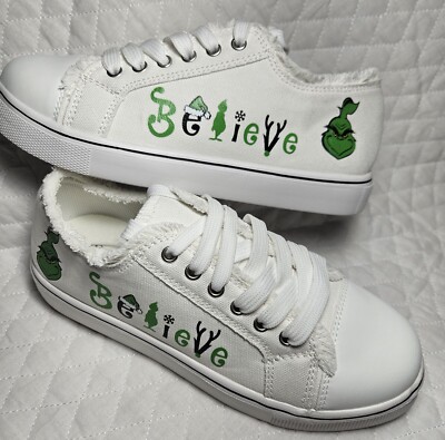 Canvas Shoes Women's Size 8 Regular Width Peace Love BELIEVE Grinc