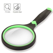Shatterproof 3.5X Magnifying Glass for Reading and Hobbies, 75mm Non-Scratch