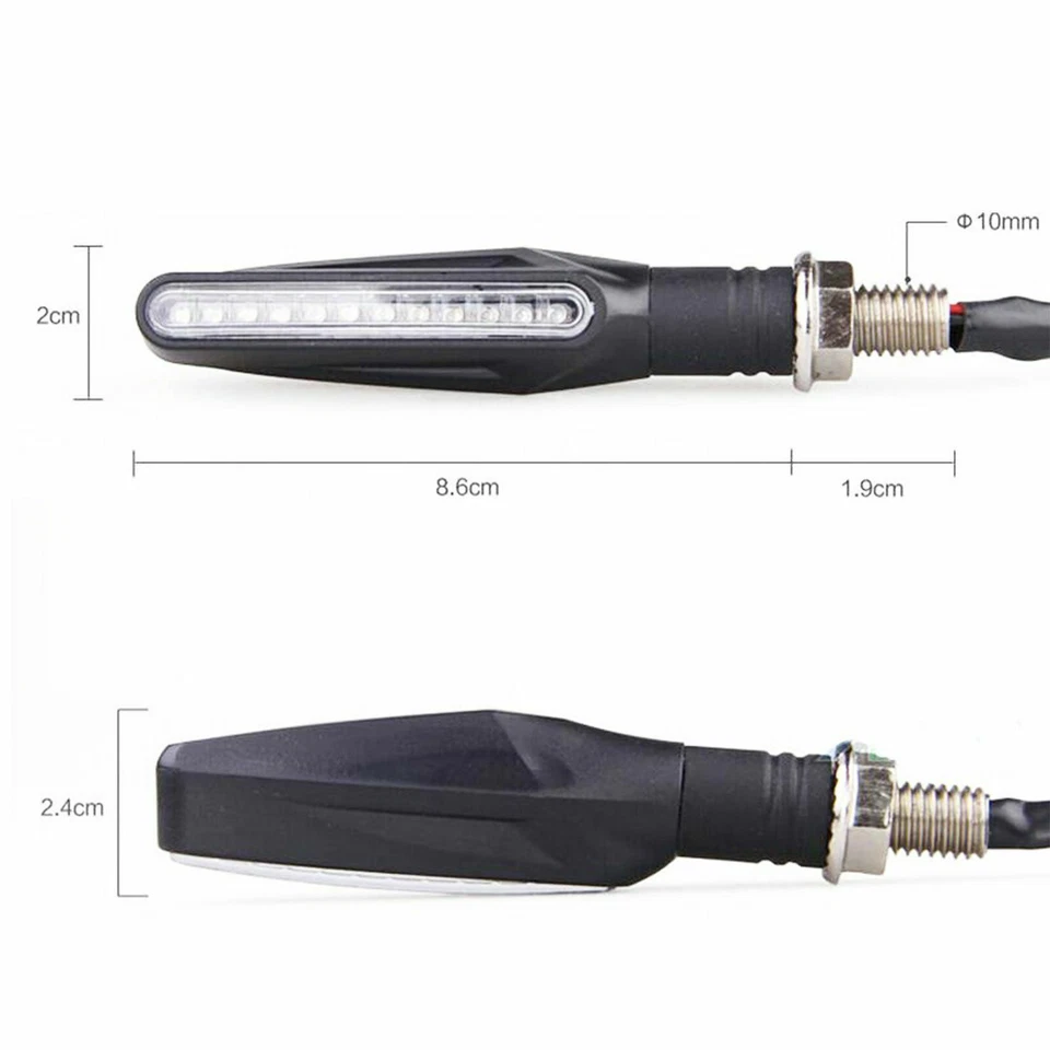 4PCS Motorcycle Sequential Flowing LED Turn Signal Lights Indicators Motorbike - Image 4 of 4
