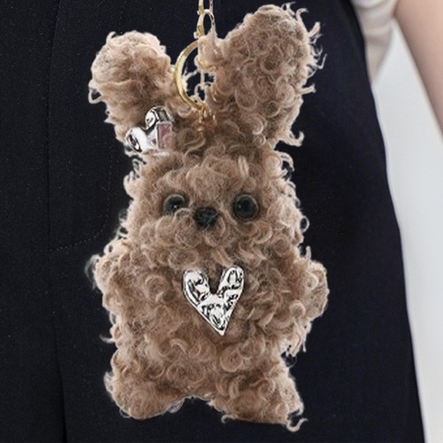 Plush Rabbit Keychain Keychain Pendant Curly Haired Keychain Plush Cute right