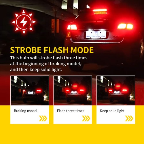 3157 LED Strobe Flash Brake Tail Light Bulbs for Chevy Silverado 1500 1999-2012 - Picture 2 of 12