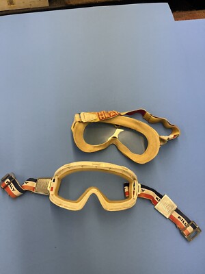 Vintage Original Jean Claude Killy Competition Ski Goggles Amber Lens-display