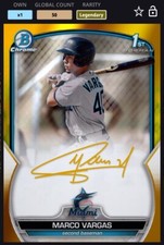 Topps Bunt Digital MARCO VARGAS🌟2023 Bowman Gold Prospect Sig🌟Legendary🌟50cc