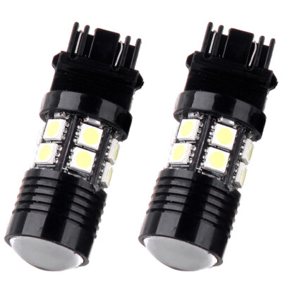 2X 3157 6000K White Reverse Back Up Projector +12-SMD Chip LED Lights Bulbs