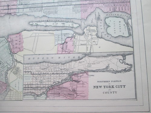 ONE (1) 1884, NEW YORK CITY, MITCHELL'S MAP, ORIGINAL, ANTIQUE, PERIOD, MAP - Picture 9 of 10