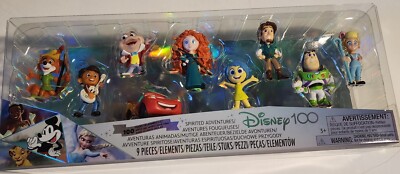 Disney 100 Years of Spirited Adventures 9 Action Figure Set New
