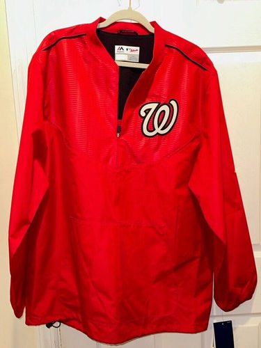 WASHINGTON NATIONALS AUTHENTIC COLLECTION PULLOVER JACKET MENS LARGE NEW MLB