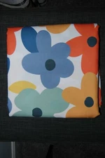 Pop Art Floral TABLECLOTH 55 X 55 Square ORANGE BLUE GREEN GOLD YELLOW 