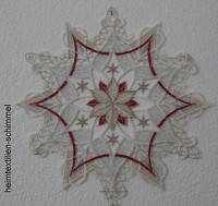 Plauener Spitze ® Fensterbild Weihnachten Stern Deko Winter Fensterdekoration