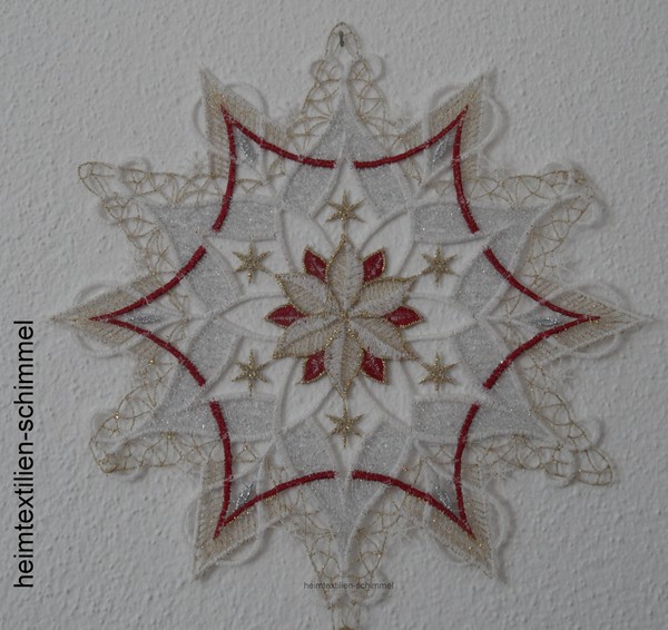 Plauener Spitze ® Fensterbild Weihnachten Stern Deko Winter Fensterdekoration-image