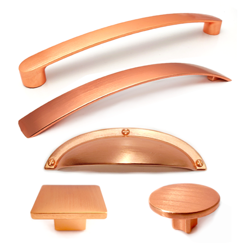 Copper Bow Handles Brushed Pull Knob Cup Kitchen Furniture - DecorAnddecor - Picture 1 of 16