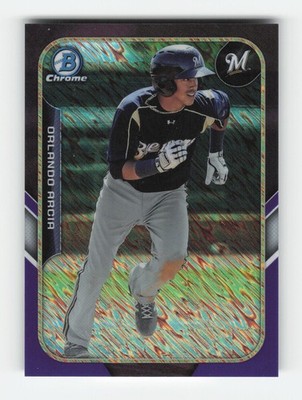 2015 Bowman Minis Purple Shimmer Refractor #FFM-OAR Orlando Arcia SN #/250 NM