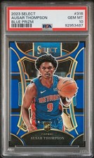 PSA 10 AUSAR THOMPSON #316 2023 Panini Select Mezzanine Blue Prizm Rookie POP/20
