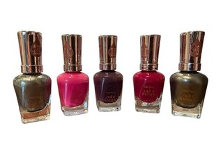 Lot of 5 Sally Hansen Color Therapy Nail Polish Exotic Acai Berry Smooth Magenta