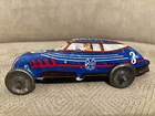 Vintage Marx Mechanical "Speedway Racer" Key Windup Tin Litho Car #3 Bluestreak
