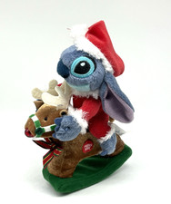 Disney Lilo  Stitch Santa Stitch Reindeer Rocking Horse Plush Musical Works