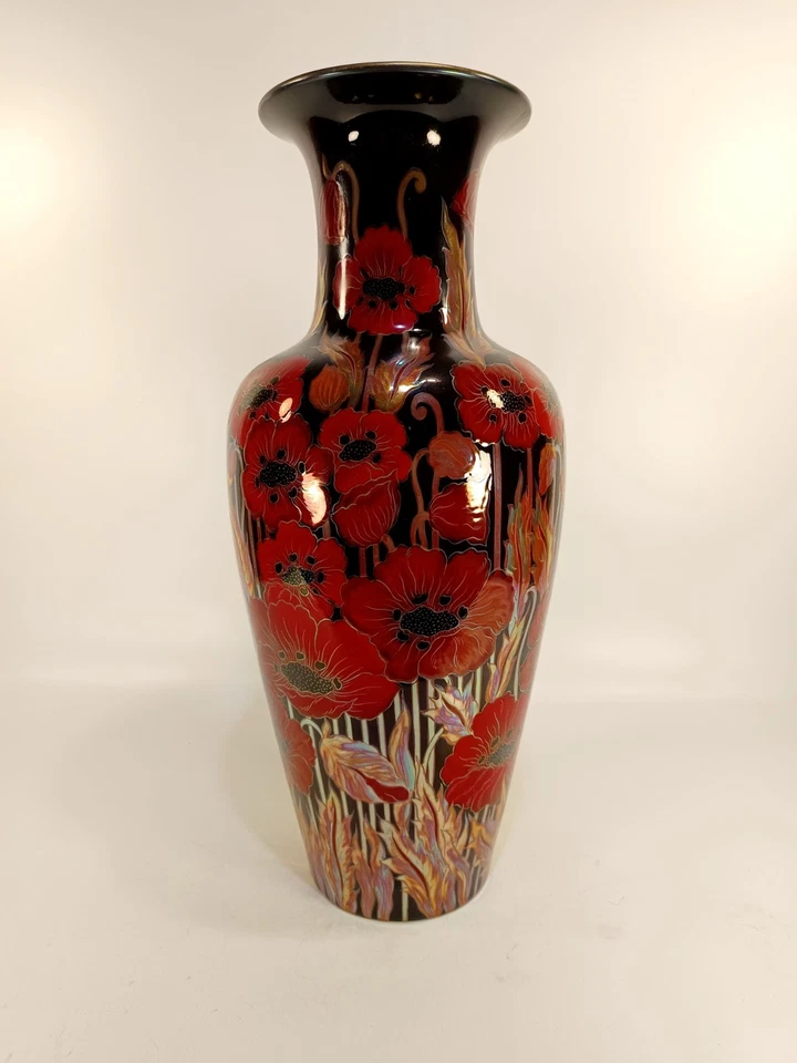 ZSOLNAY, МНОГОСЛОЙНЫЙ EOSIN, ПОДПИСАННЫЙ ВРУЧНУЮ ФАРФОРОВАЯ НАПОЛЬНАЯ ВАЗА (JR014) - Изображение 3 из 4