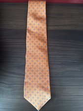 Arrow Orange Blue 100% Silk Men’s Neck Tie Made In Usa
