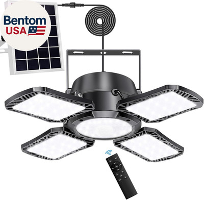 Solar Shed Light Indoor Outdoor Upgrade 176 LED 4 and 1 Heads Solar Powered Moti