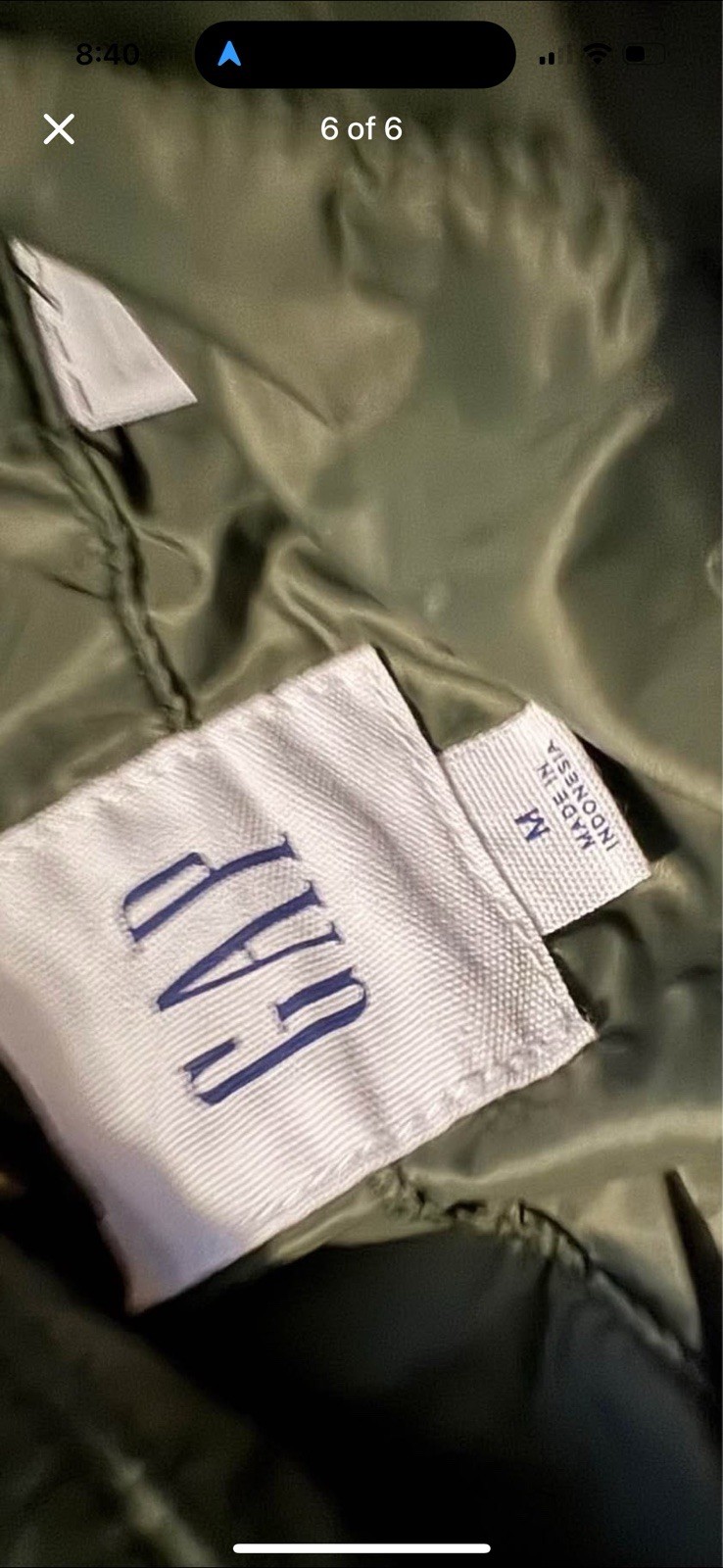 GAP Reversible Puffer Zip Jacket Size Medium Gree… - image 4