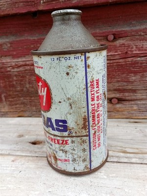 Vintage Cristy drygas cone top Metal can Gas Line Antifreeze