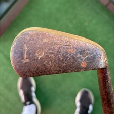 Vintage Mashie Iron 7 Golf Club Right-Handed Hickory Shaft/ Leather Grip