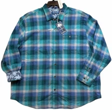 Tommy Bahama 2XLB Canyon Beach Fireside Check Seaway Flannel Shirt NEW $158