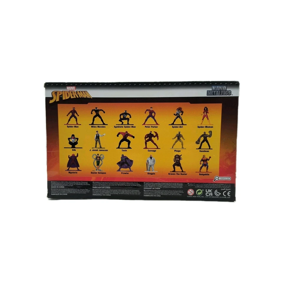 Marvel Spider-Man Nano Metalfigs Paquete de 18 Die-Cast Collector Set Jada Serie 8 Foto 2 de 4