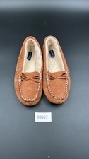 Nautica Women's Suede Moccasin Slippers with Faux Fur Lining