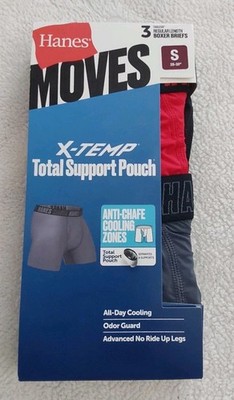 Hanes Moves X-Temp Boxer Briefs Men's Small Total Support Pouch Comfort 