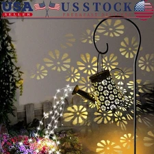 Solar Watering Can with Lights Outdoor Hanging Solar Lantern,Metal Waterproof US