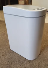 NINESTARS AMZ-7-2 Motion Sensor Trash Can 1.8 Gallon Plastic White