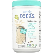 Simply Tera'S Lactose Free Organic Whey Protein Powder Bourbon Vanilla 12 Oz