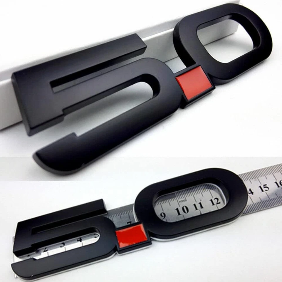 Insignias de puerta 5.0 emblema negro y rojo para Mustang GT 2015-2022 - Juego negro rojo Foto 2 de 4