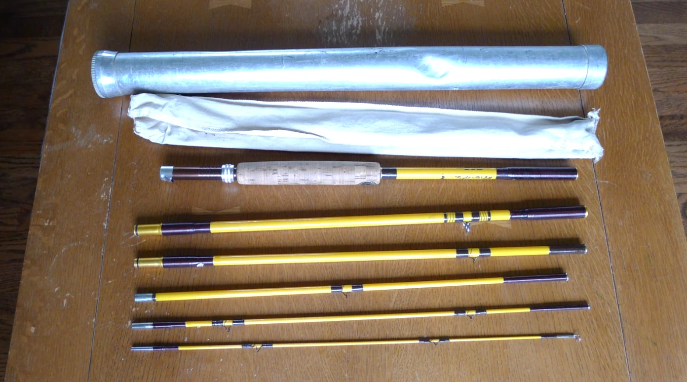Vintage WRIGHT & MCGILL DENCO MB 8A9 6 Piece Fly Rod With Tube & Sleeve 9WT 9FT