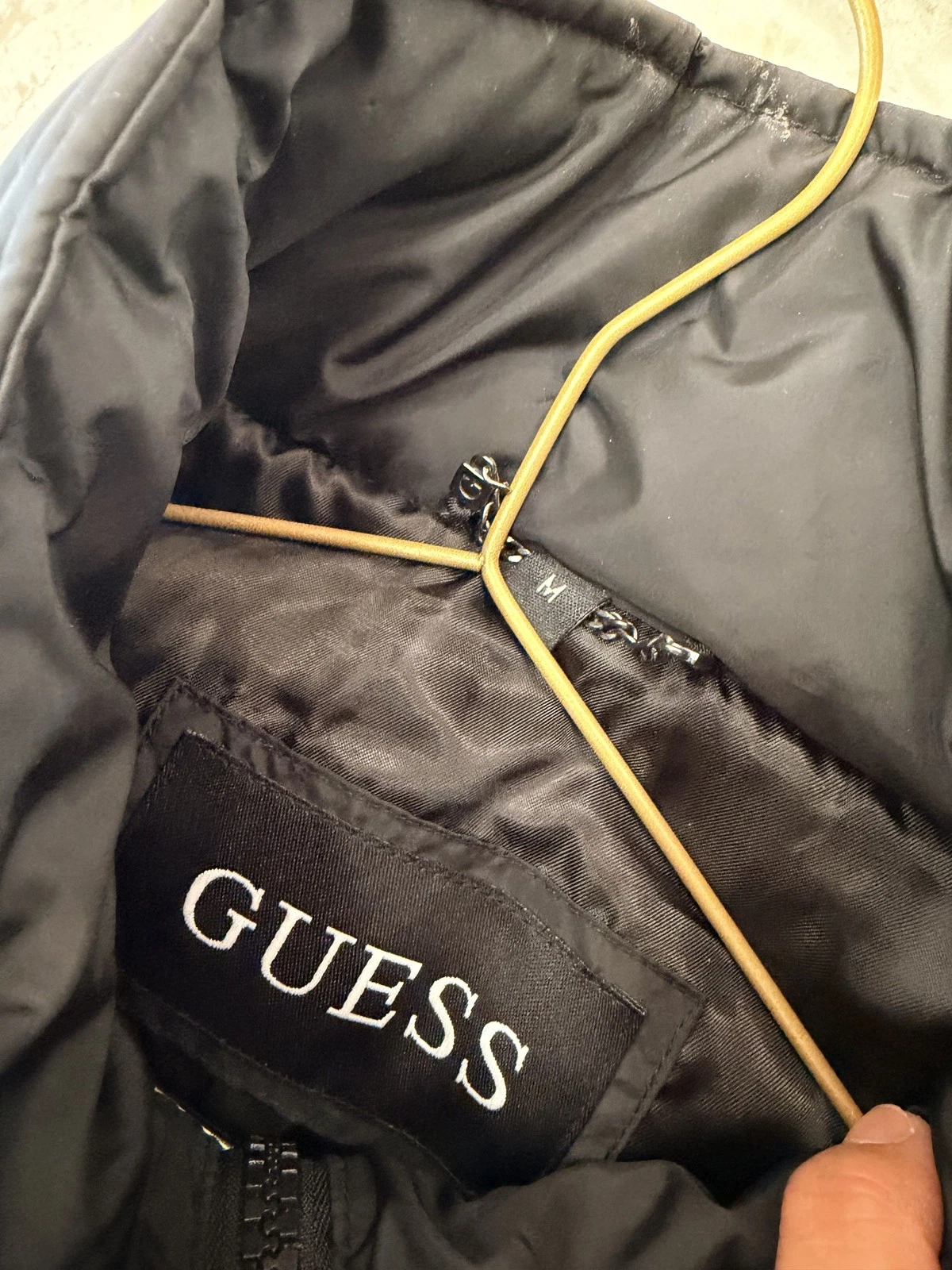 GUESS Men's Black Padded Utility Field Jacket – Multi-Pocket Winter Coat - product detail image 4